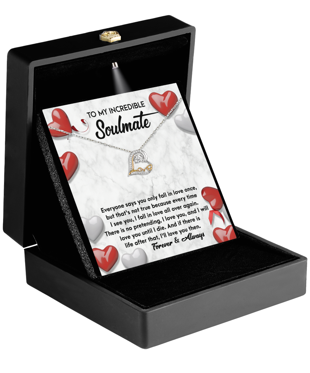 To My Incredible Soulmate Necklace Forever And Always Gifts Ideas for Women Men Anniversary Valentine Gift Necklace For Wife From Husband Birthday Wedding New Baby