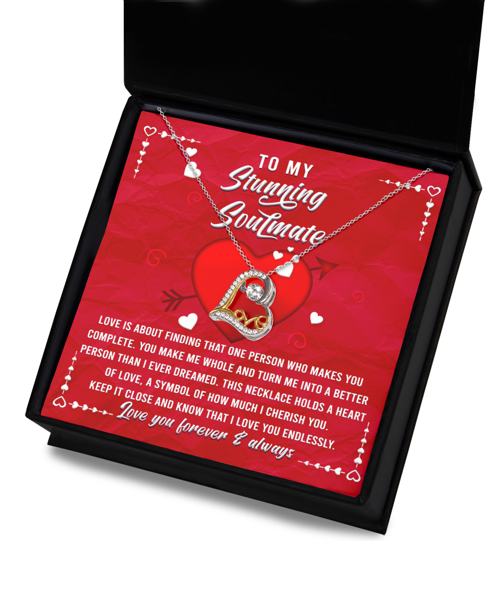 To My Stunning Soulmate Necklace Finding That One Person Gifts Ideas for Women Men Anniversary Valentine Gift Necklace For Wife From Husband Birthday Wedding New Baby