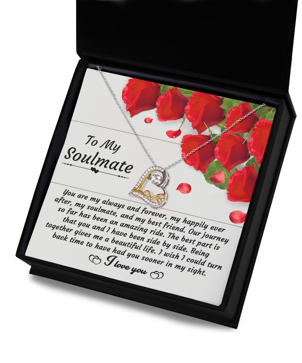 To My Soulmate Necklace My Always and Forever Gifts Ideas for Women Men Anniversary Valentine Gift Necklace For Wife From Husband Birthday Wedding New Baby