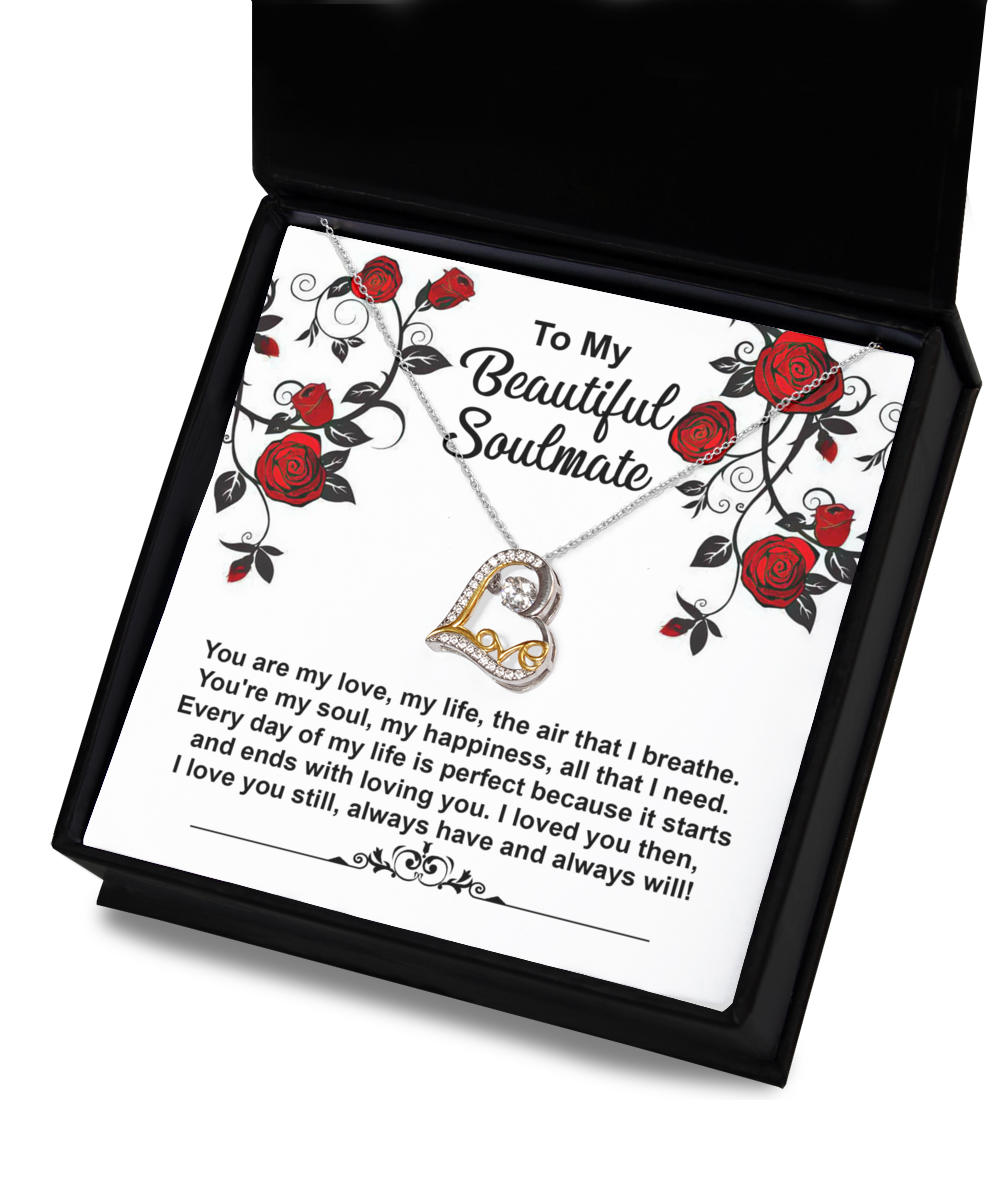 To My Beautiful Soulmate Necklace The Air That I Breathe Gifts Ideas for Women Men Anniversary Valentine Gift Necklace For Wife From Husband Birthday Wedding New Baby