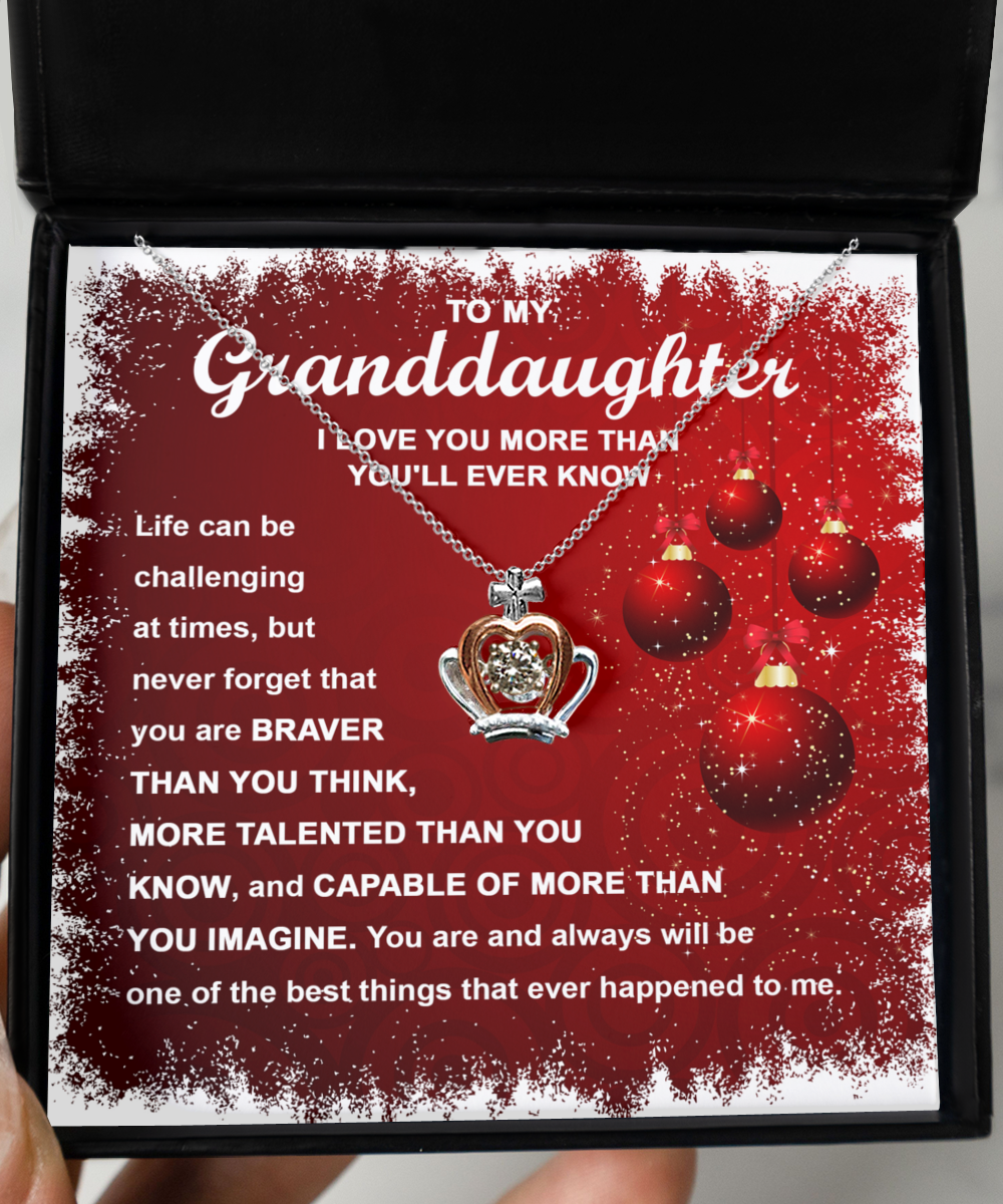 To My Grandaughter I Love You More Than You'll Ever Know, Gift Ideas, necklace, you are braver than you think, more talented than you know, xmas, birthday, graduation, thanksgiving, new year, christmas