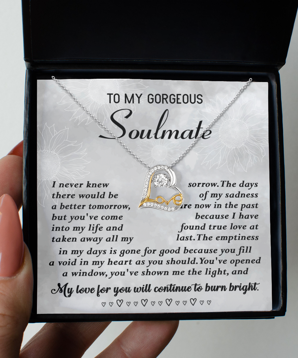 To My Gorgeous Soulmate Necklace, Soulmate Gifts for Women Men, Anniversary Valentine Gift for Soulmate, Necklace For Wife From Husband, Birthday Gifts For Wife, Birthday Gifts For Soulmate, Wife Birthday Gift Ideas