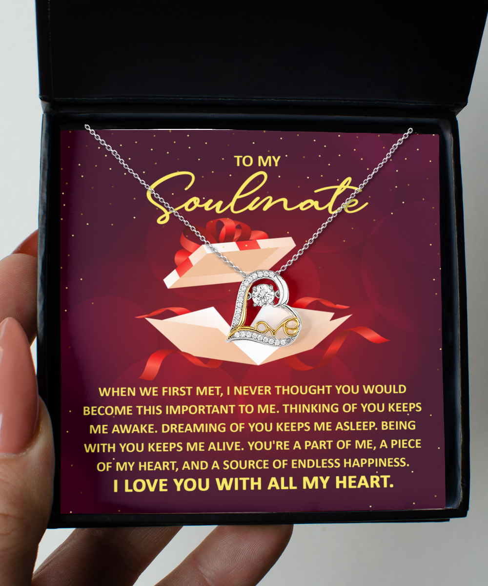 To My Soulmate Necklace Thinking Of You Gifts Ideas for Women Men Anniversary Valentine Gift Necklace For Wife From Husband Birthday Wedding New Baby