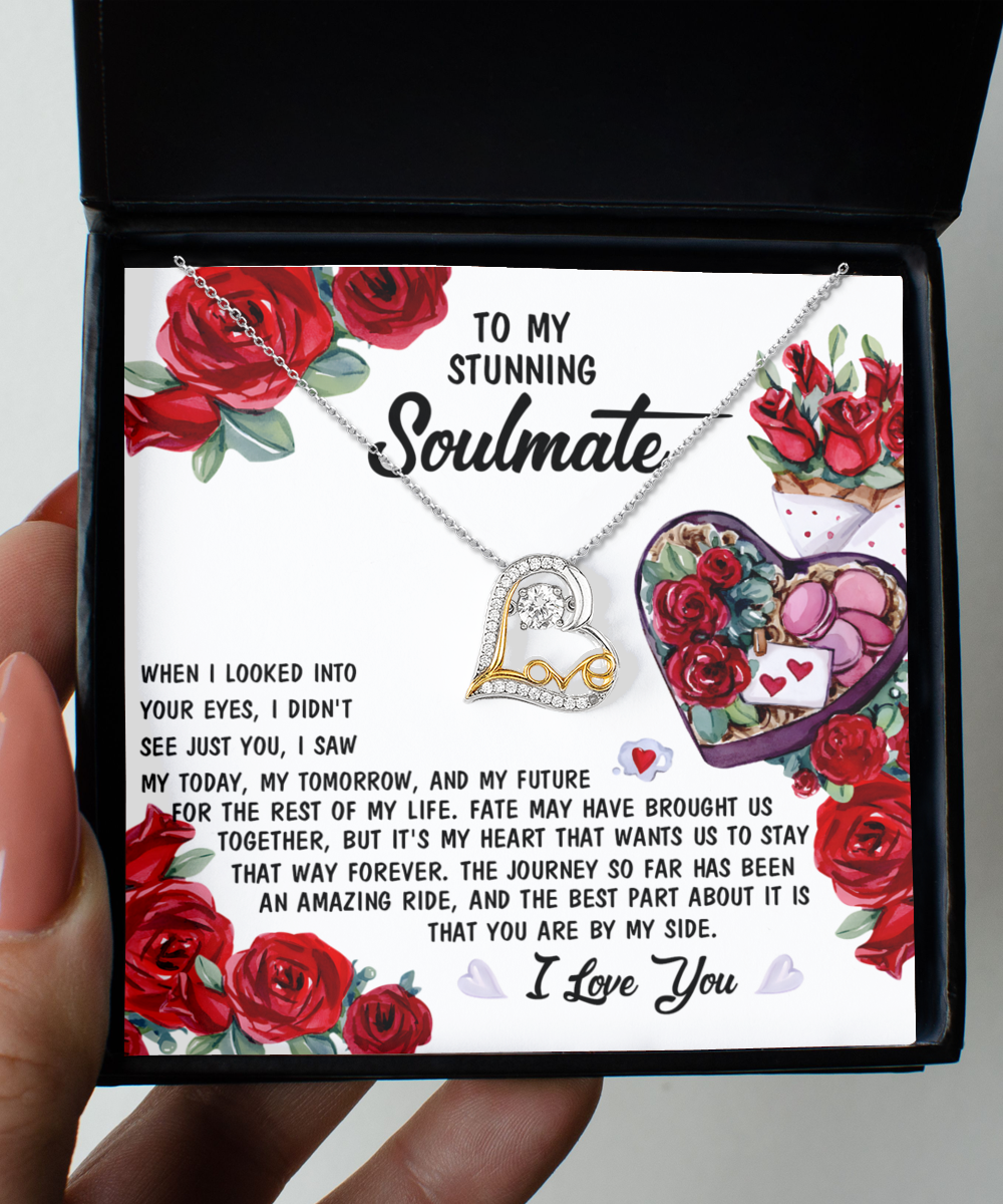 To My Stunning Soulmate Into Your Eyes, Soulmate Gifts for Women Men, Anniversary Valentine Gift for Soulmate, Soulmate Necklace For Wife From Husband, Soulmate Gifts, Birthday Gifts For Wife, Birthday Gifts For Soulmate