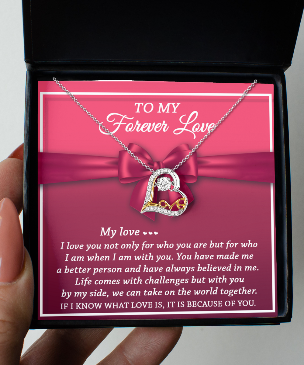 To My Forever Love Necklace, Soulmate Gifts for Women Men, Anniversary Valentine Gift for Soulmate, Necklace For Wife From Husband, Birthday Gifts For Wife, Birthday Gifts For Soulmate, Wife Birthday Gift Ideas