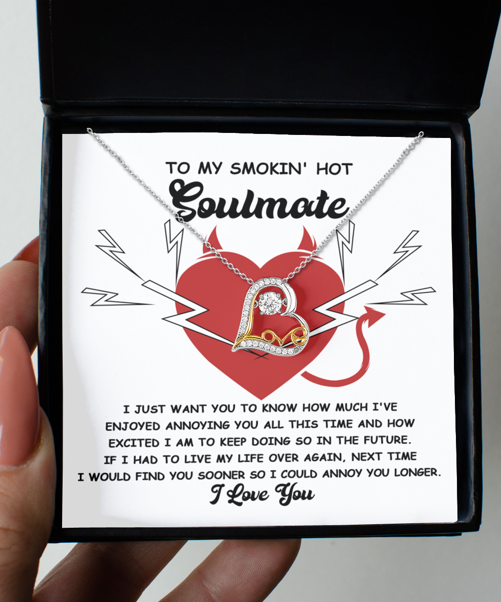To My Smoking Hot Soulmate Necklace, Soulmate Gifts for Women Men, Anniversary Valentine Gift for Soulmate, Necklace For Wife From Husband, Birthday Gifts For Wife, Birthday Gifts For Soulmate, Wife Birthday Gift Ideas