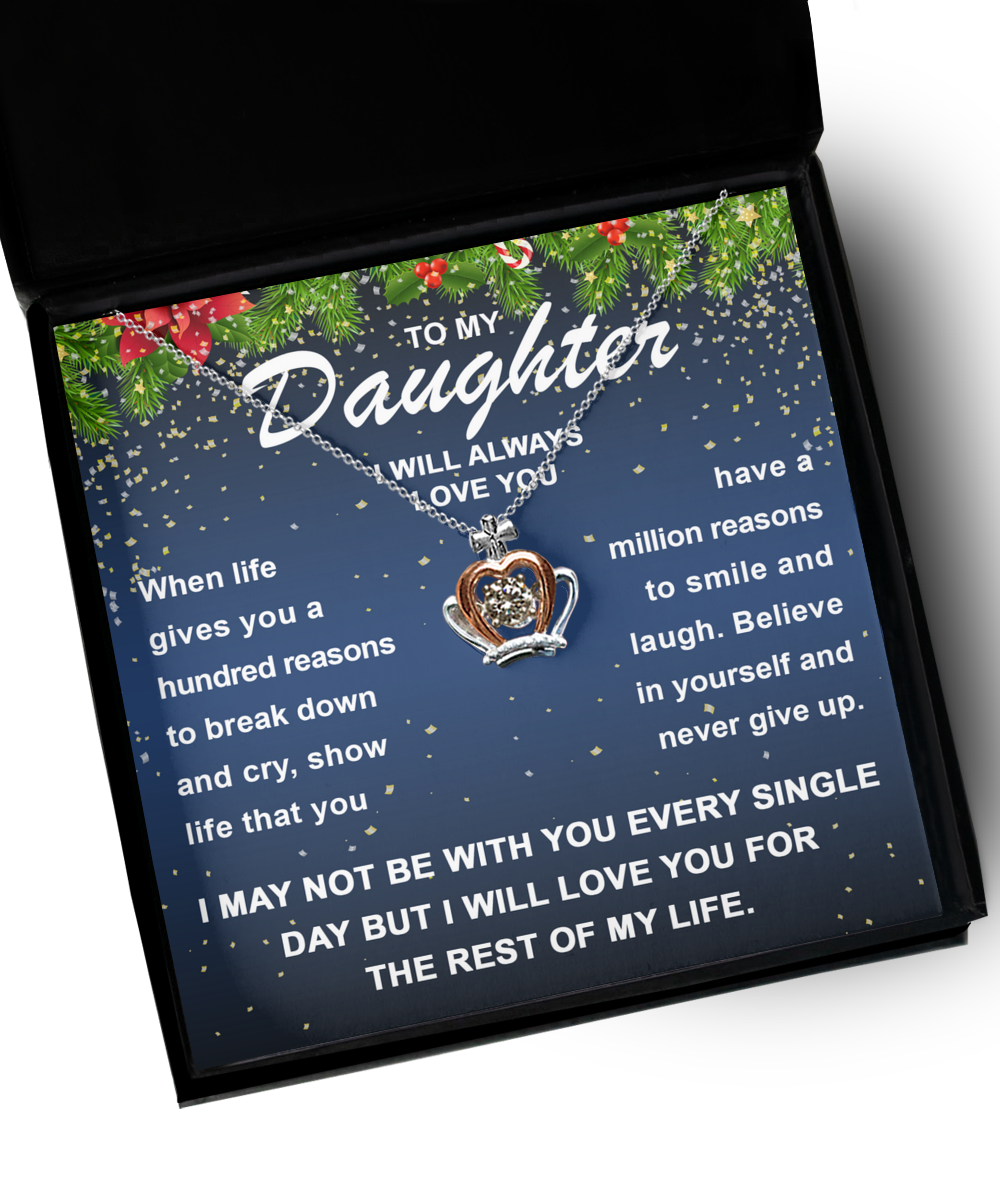 To My Daughter Believe In Yourself and Never Give Up, necklace, gift ideas, xmas, birthday, graduation, thanksgiving, new year, christmas