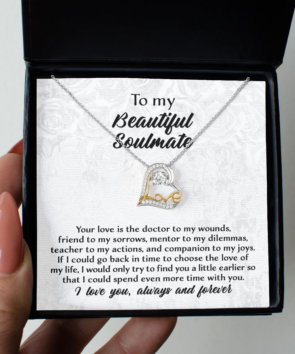 To My Beautiful Soulmate Necklace, Soulmate Gifts for Women Men, Anniversary Valentine Gift for Soulmate, Necklace For Wife From Husband, Birthday Gifts For Wife, Birthday Gifts For Soulmate, Wedding, New Baby