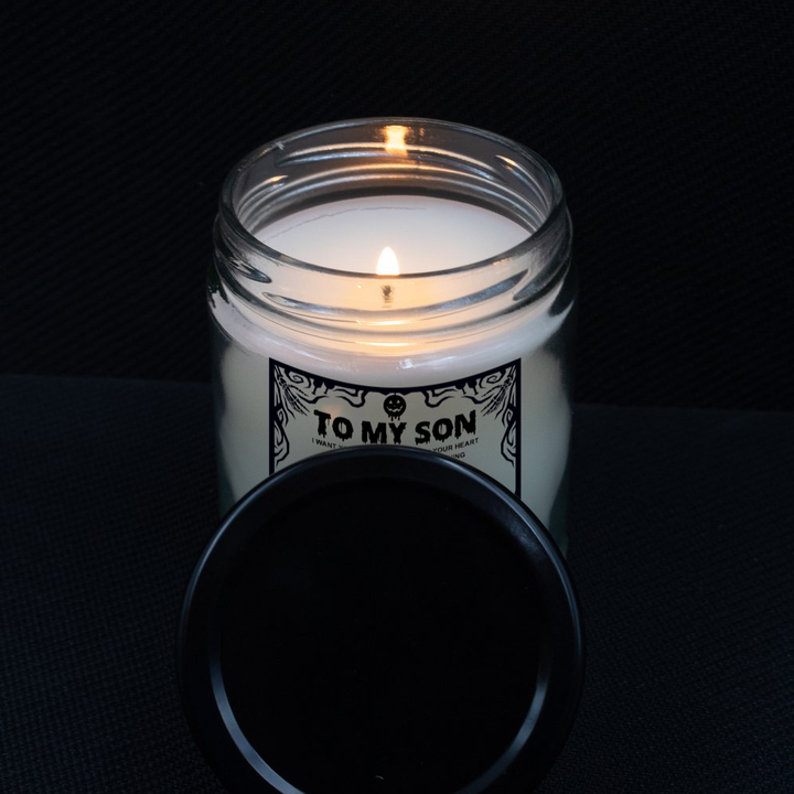Halloween Candle- To My Son: Win or Learn