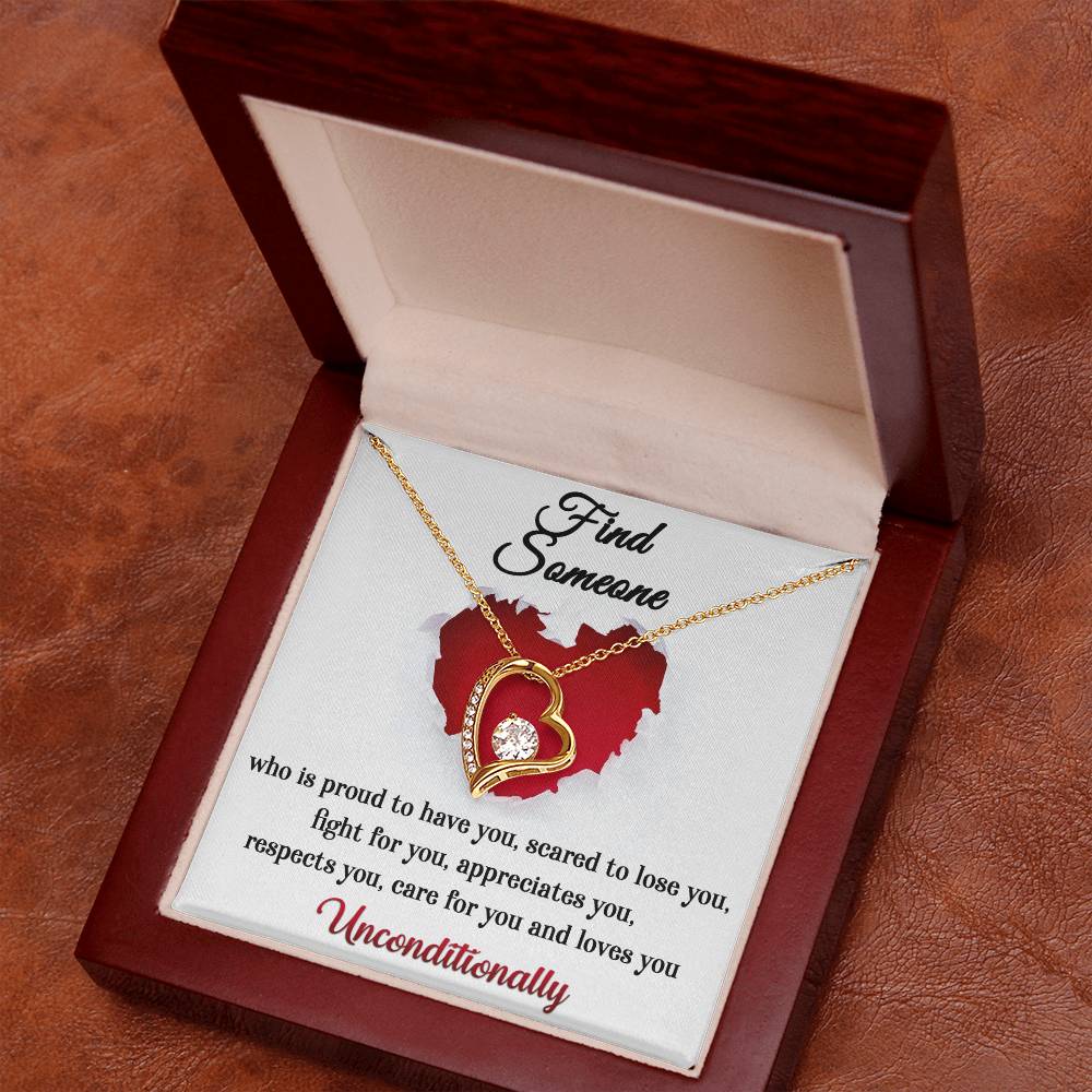 Forever Love Necklace, Find Someone Who Loves You Unconditionally, Mum Gifts to Daughter, Dad Gifts to Daughter, Gifts for Cousins, Gifts for Sister, Besties