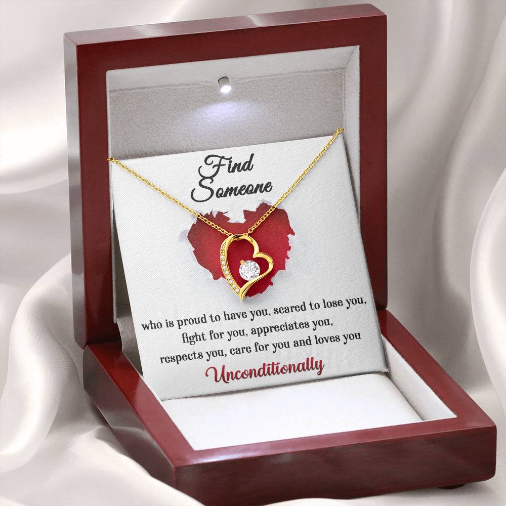 Forever Love Necklace, Find Someone Who Loves You Unconditionally, Mum Gifts to Daughter, Dad Gifts to Daughter, Gifts for Cousins, Gifts for Sister, Besties