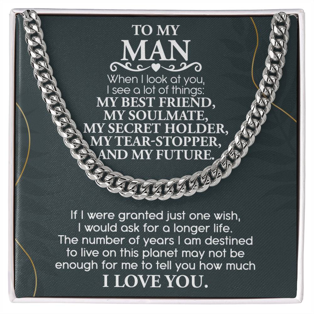 Soulmate Gifts for Women Men, Anniversary Valentine's Gift for Soulmate, Cuban Chain Necklace For Husband From Wife, Birthday Gifts For Husband From Wife, Birthday Gifts For Soulmate, Boyfriend Birthday Gift Ideas