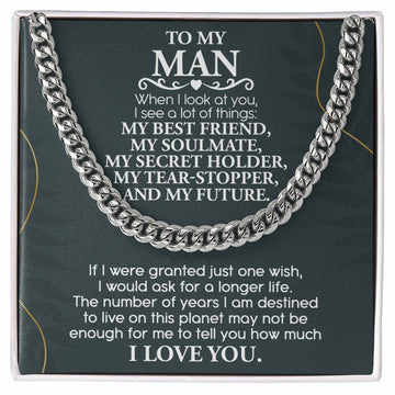 Soulmate Gifts for Women Men, Anniversary Valentine's Gift for Soulmate, Cuban Chain Necklace For Husband From Wife, Birthday Gifts For Husband From Wife, Birthday Gifts For Soulmate, Boyfriend Birthday Gift Ideas