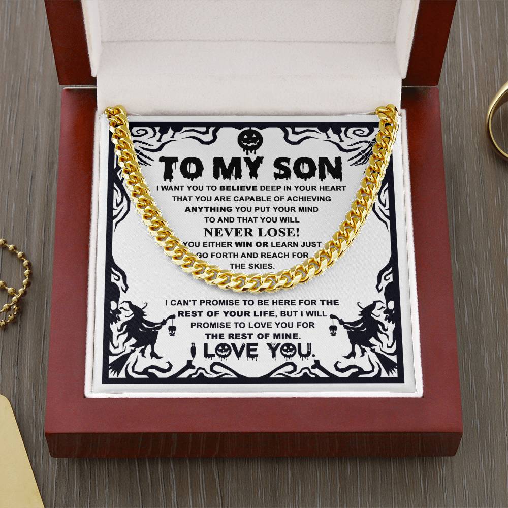 Halloween - To My Son: NEVER LOSE! Win or Learn