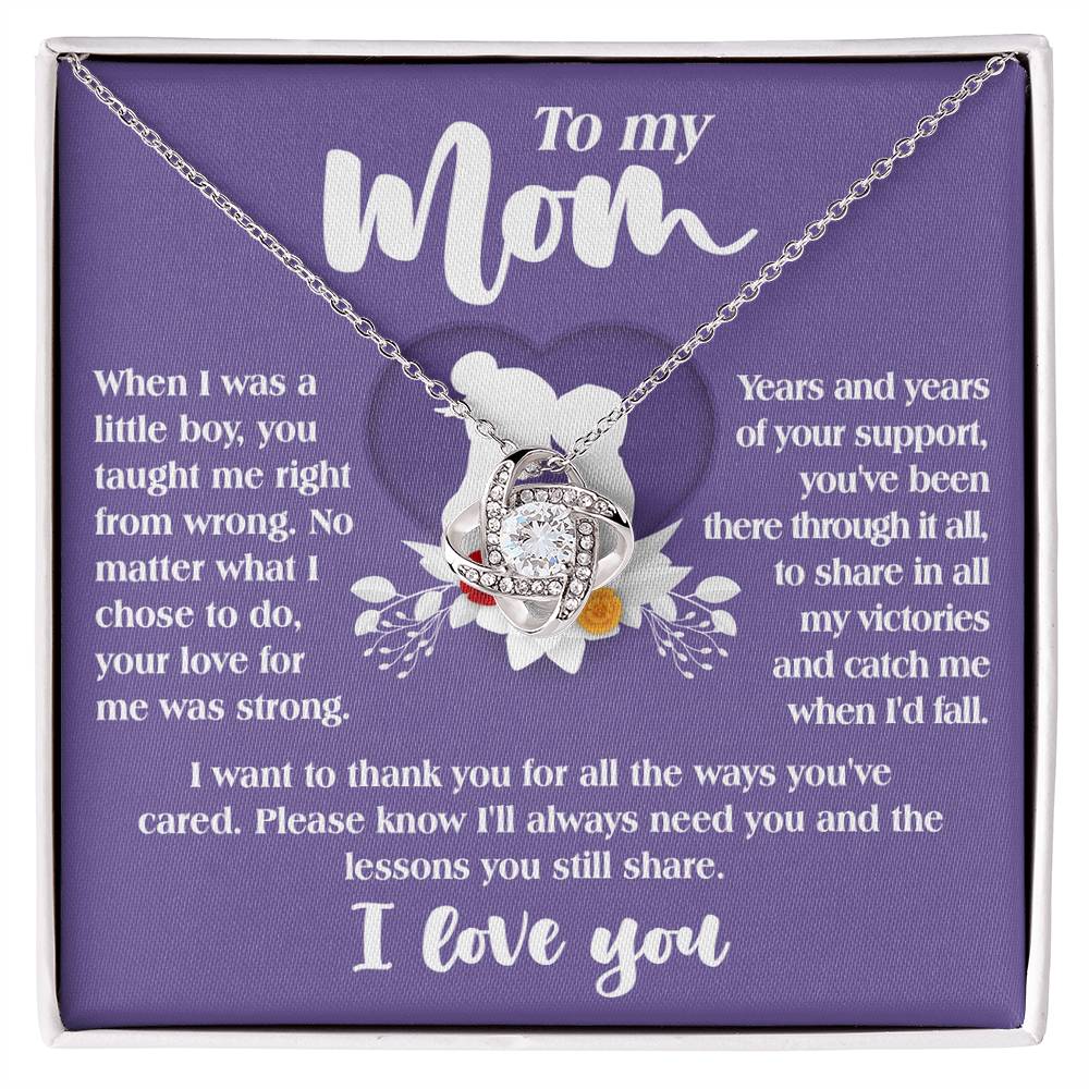 To My Mom From Son, when I was a little boy you yhought me right from wrong, share in all my victories and catch me when I fall