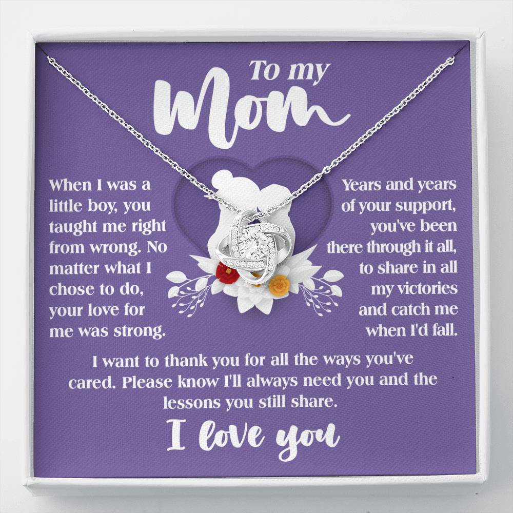 To My Mom From Son, when I was a little boy you yhought me right from wrong, share in all my victories and catch me when I fall