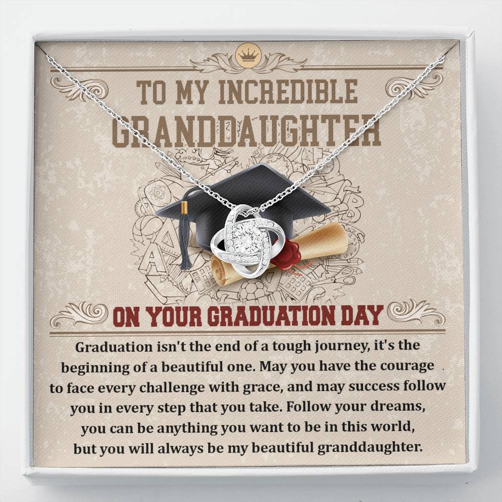 To My Incredible GrandDaughter on your graduation day, graduation isn't the end of a tough journey, it's the beginning of a beautiful one., the courage to face every challenge with grace, success follows you in every step you take, follow your dreams