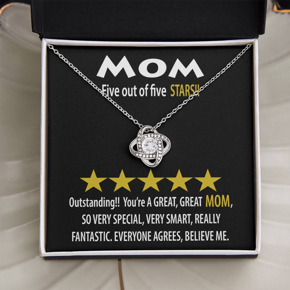 To My MOM, Outstanding! Five out of five STARS! A great MOM so special very smart, really fantastic, everyone agrees, believe me