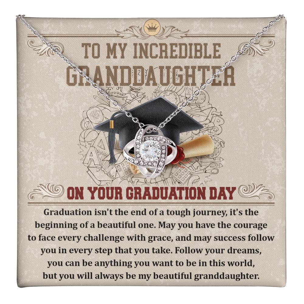 To My Incredible GrandDaughter on your graduation day, graduation isn't the end of a tough journey, it's the beginning of a beautiful one., the courage to face every challenge with grace, success follows you in every step you take, follow your dreams