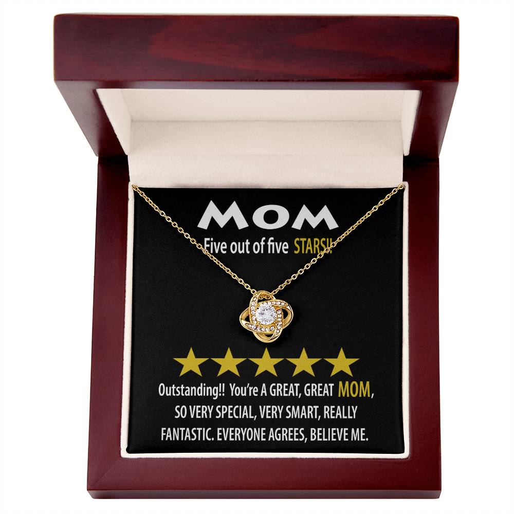 To My MOM, Outstanding! Five out of five STARS! A great MOM so special very smart, really fantastic, everyone agrees, believe me