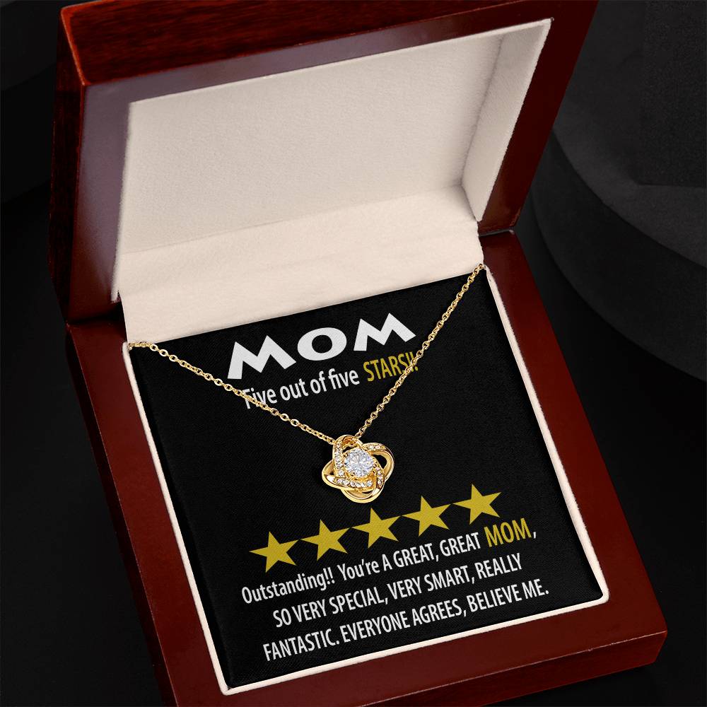 To My MOM, Outstanding! Five out of five STARS! A great MOM so special very smart, really fantastic, everyone agrees, believe me