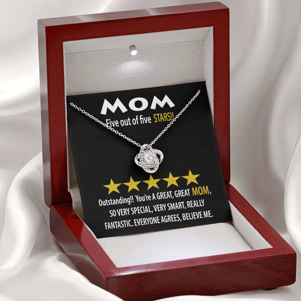 To My MOM, Outstanding! Five out of five STARS! A great MOM so special very smart, really fantastic, everyone agrees, believe me