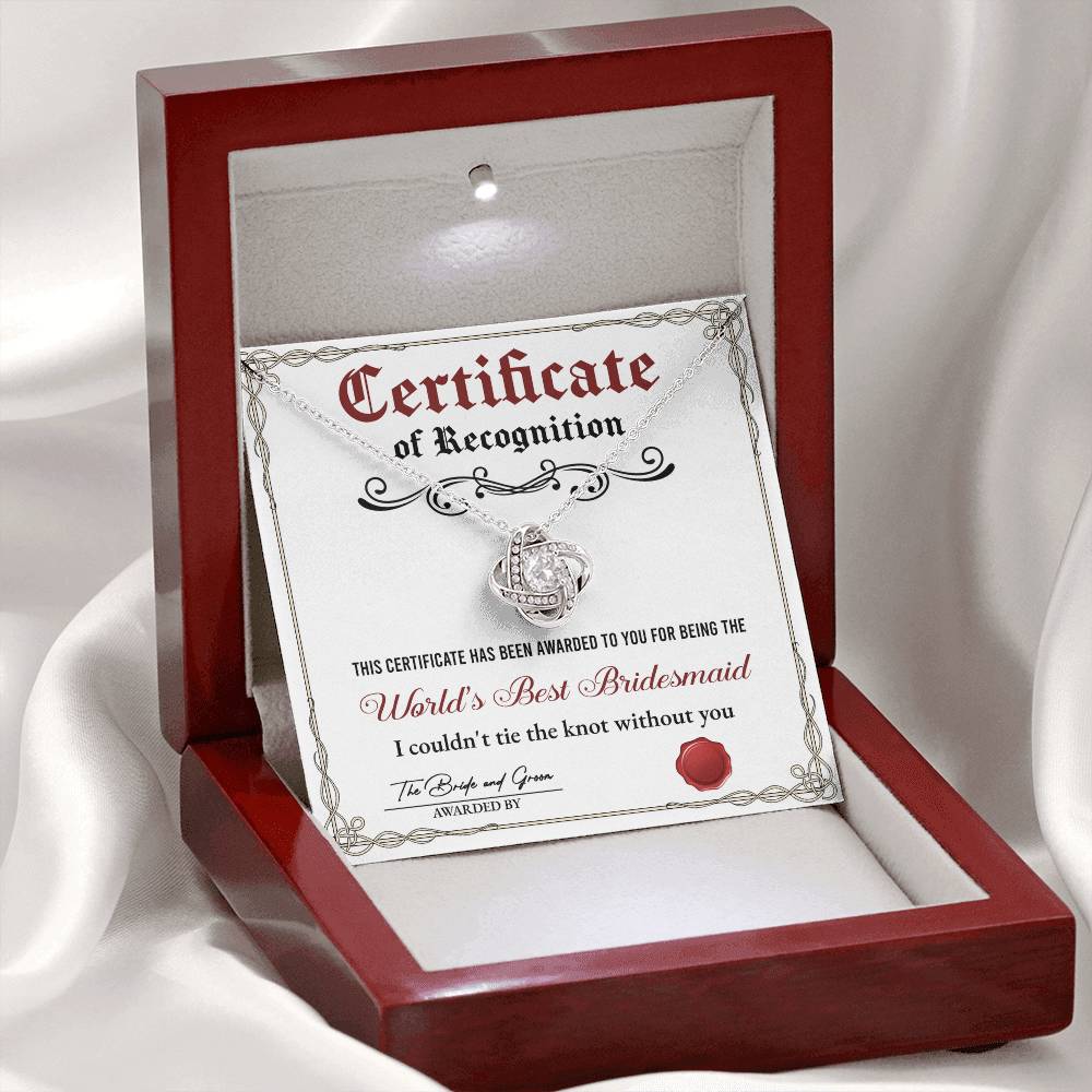 Bridesmaid-Certificate Of Recognition