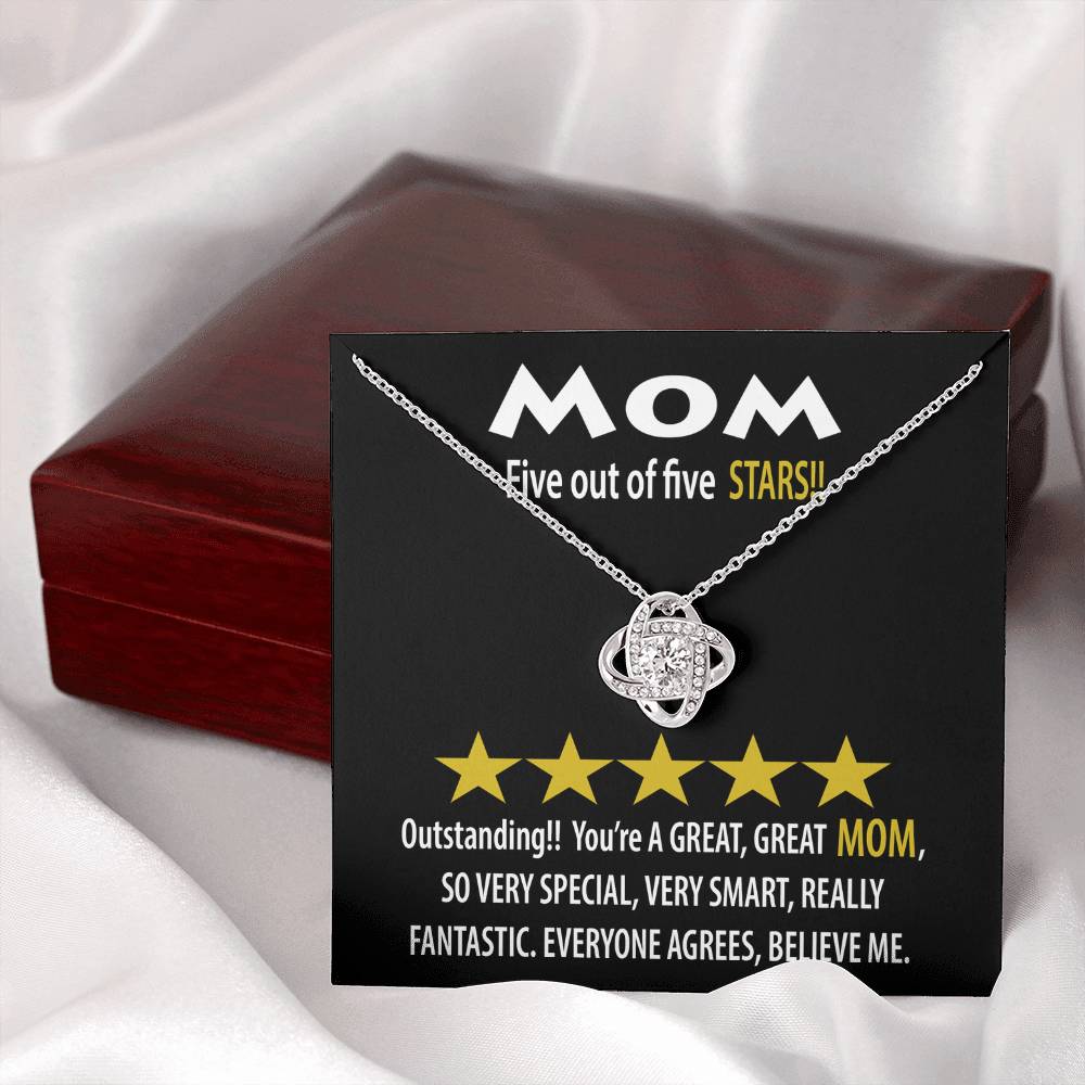 To My MOM, Outstanding! Five out of five STARS! A great MOM so special very smart, really fantastic, everyone agrees, believe me