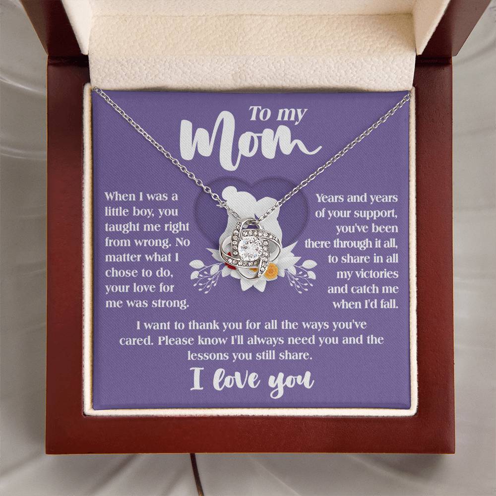To My Mom From Son, when I was a little boy you yhought me right from wrong, share in all my victories and catch me when I fall
