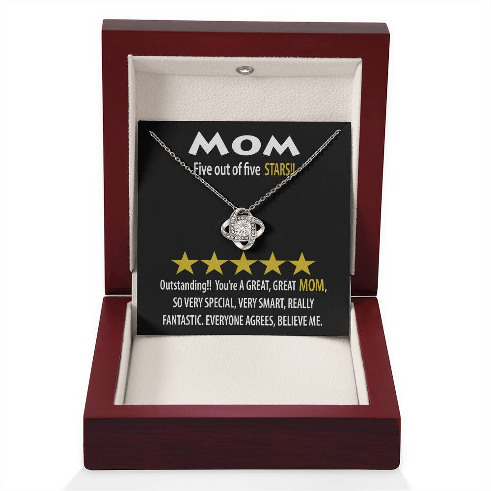 To My MOM, Outstanding! Five out of five STARS! A great MOM so special very smart, really fantastic, everyone agrees, believe me