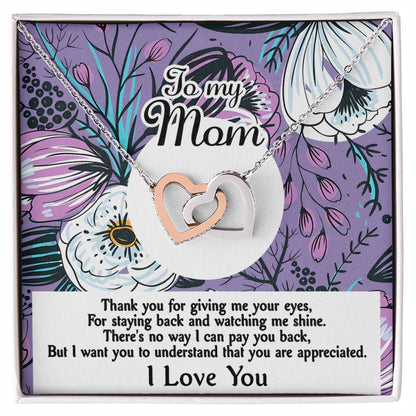 To My Mom thank you for giving me your eyes, for staying back and watching me shine, there's no way I can pay you back but I wanted you to understand that you are appreciated