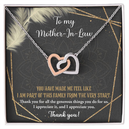 To My Mother In Law, you have made me feel I am part of this family from the very start, I appreciate it and appreciate you.