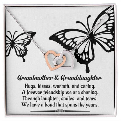 To my Grandma from Grandaughter, hugs kisses warmth and caring, a forever friendship we are sharing, laughter smiles and tears, a bond that spans the years