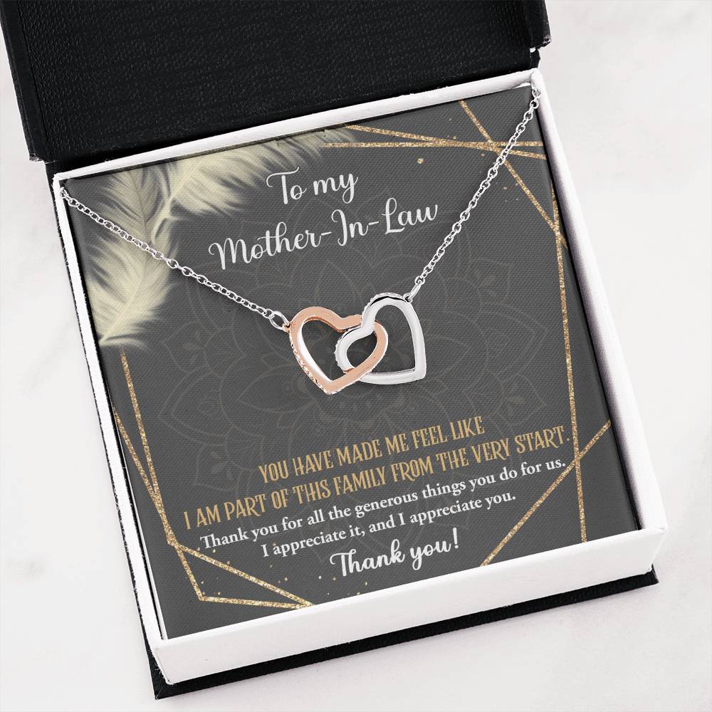 To My Mother In Law, you have made me feel I am part of this family from the very start, I appreciate it and appreciate you.