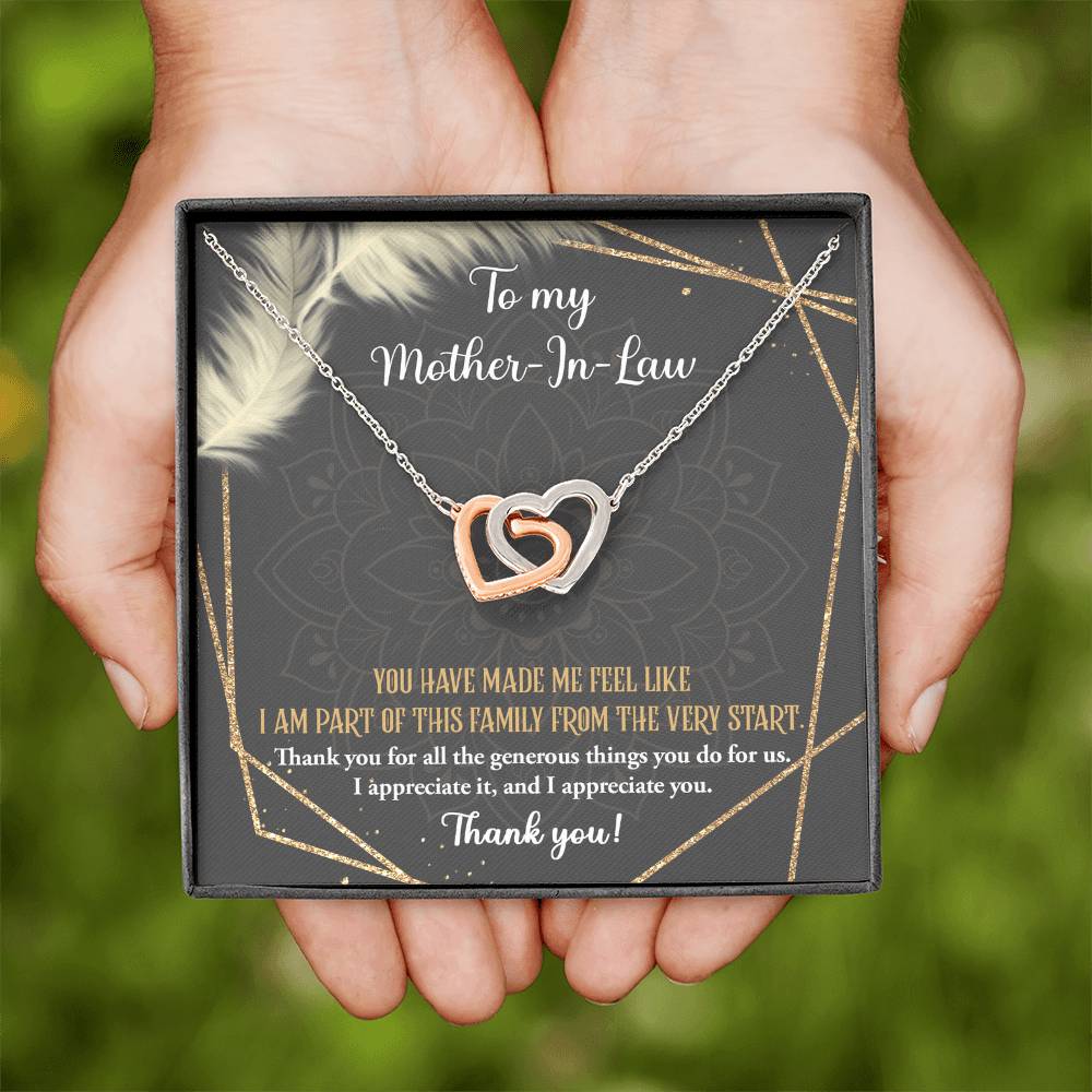 To My Mother In Law, you have made me feel I am part of this family from the very start, I appreciate it and appreciate you.