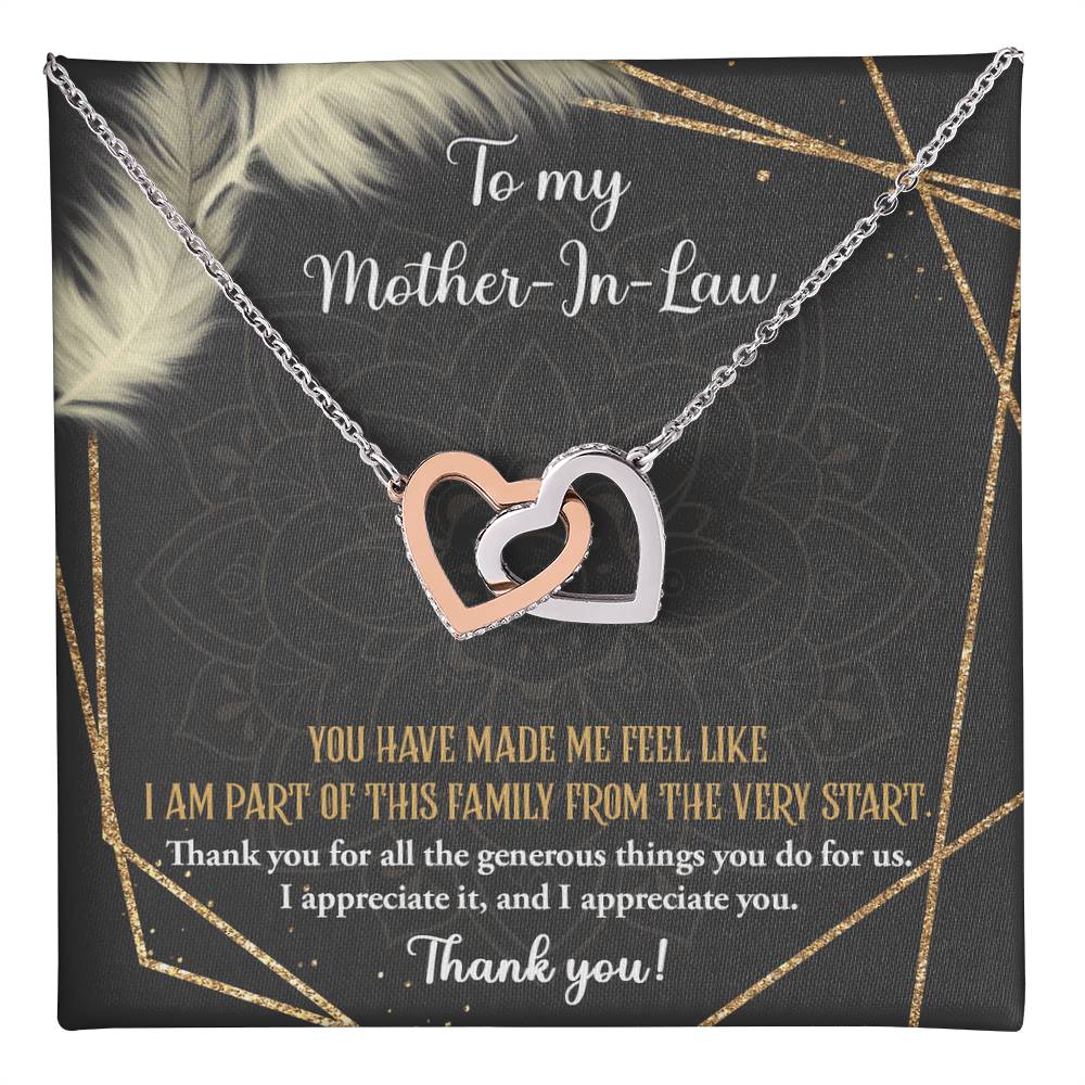 To My Mother In Law, you have made me feel I am part of this family from the very start, I appreciate it and appreciate you.