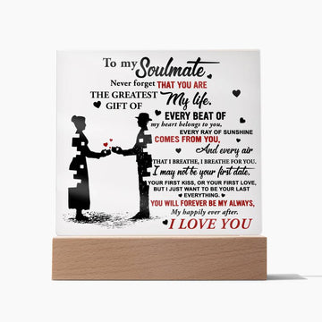 Acrylic Plaque Gifts for Soulmate, I Breathe For You, Soulmate Gifts for Women Men, Anniversary Valentine Gift for Soulmate, For Wife From Husband, Birthday Gifts For Wife, Birthday Gifts For Soulmate, Wife Birthday Gift Ideas