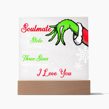 To My Soulmate - I stole your heart and now mine is 3 sizes happy than you, Season Greetings, holiday greetings, xmas, new year, season greetings, thanksgiving, funny greetings