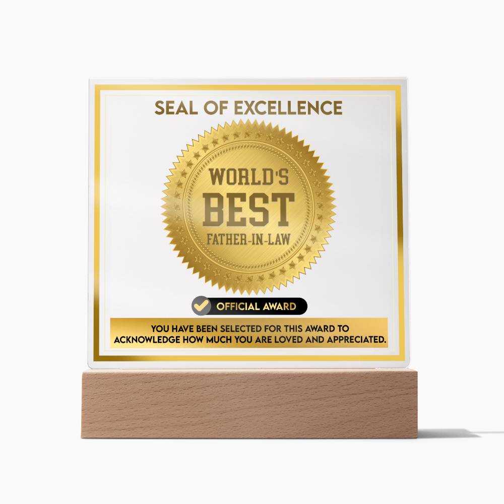 Seal Of Excellence Award for the Best Father-In-Law