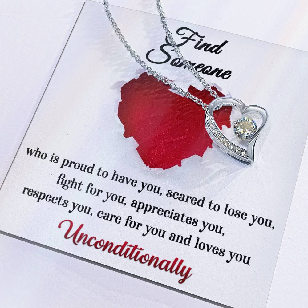 Forever Love Necklace, Find Someone Who Loves You Unconditionally, Mum Gifts to Daughter, Dad Gifts to Daughter, Gifts for Cousins, Gifts for Sister, Besties