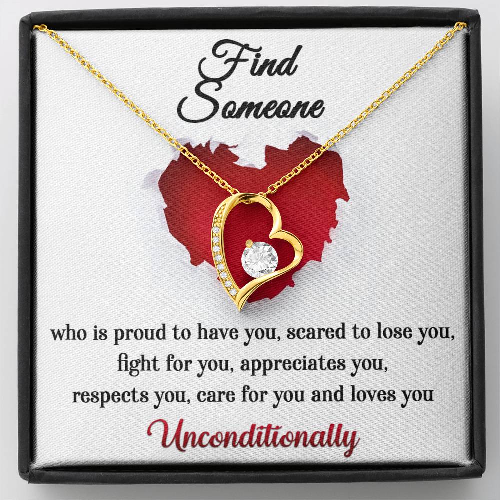 Forever Love Necklace, Find Someone Who Loves You Unconditionally, Mum Gifts to Daughter, Dad Gifts to Daughter, Gifts for Cousins, Gifts for Sister, Besties